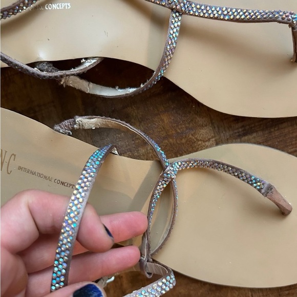 Stylish Wedge Sandals with Rhinestone Straps - Picture 7 of 7